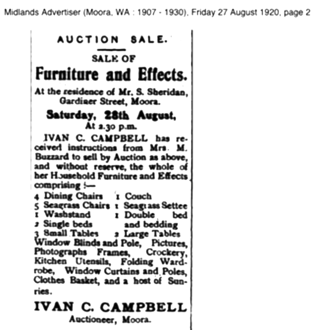 Auction of Household Furniture and Effects